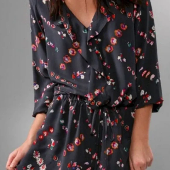 Rebecca Taylor Floral Silk Shirtdress 8